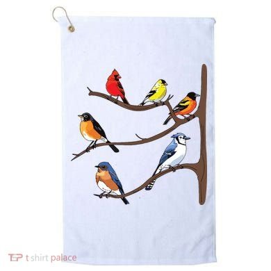 Birds On A Branch Birding Birdwatching Birder Bird Watcher Golf Towel