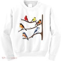 Birds On A Branch Birding Birdwatching Birder Bird Watcher Kids Sweatshirt thumb 0