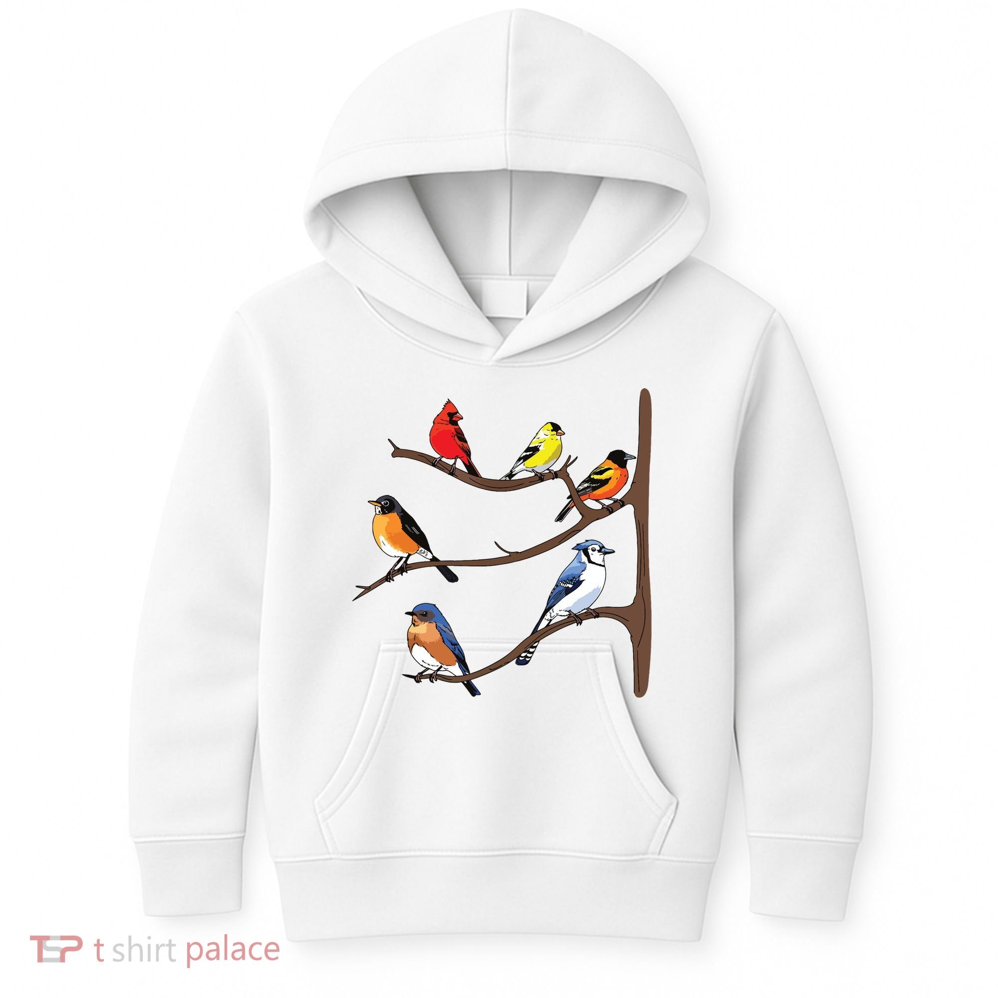 Birds On A Branch Birding Birdwatching Birder Bird Watcher Kids Hoodie