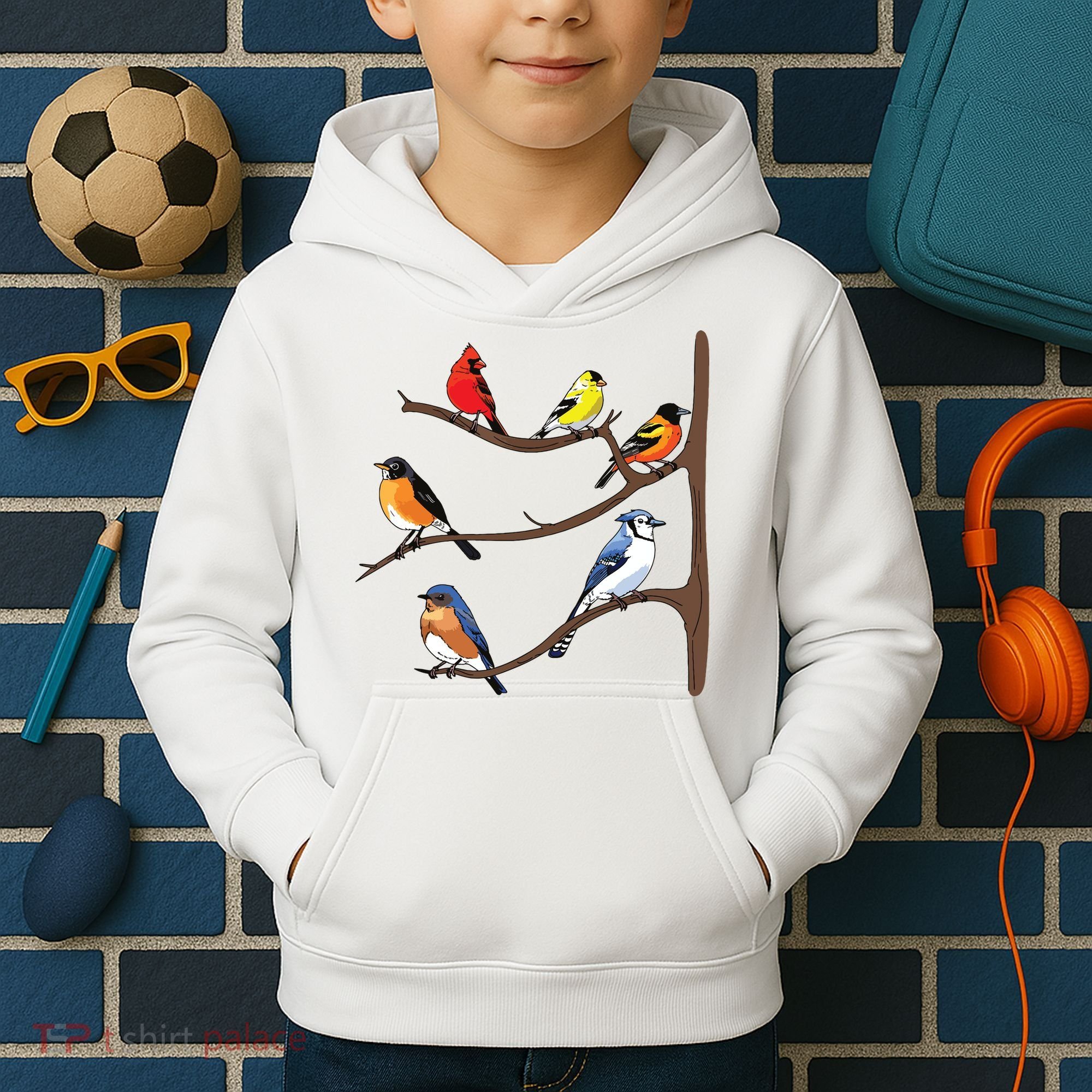 Birds On A Branch Birding Birdwatching Birder Bird Watcher Kids Hoodie