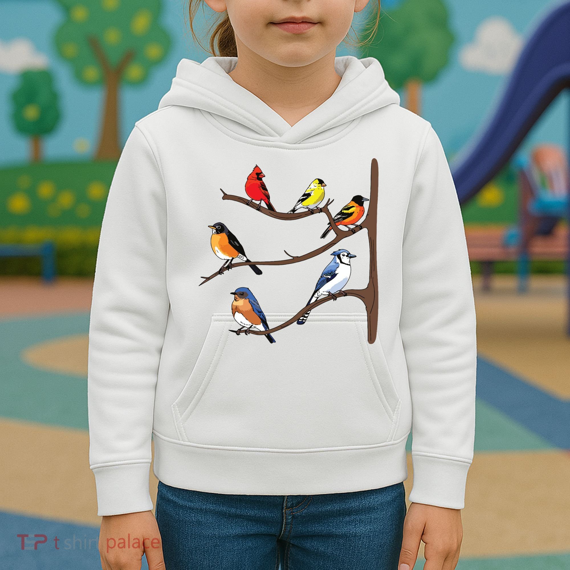 Birds On A Branch Birding Birdwatching Birder Bird Watcher Kids Hoodie