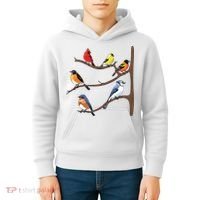 Birds On A Branch Birding Birdwatching Birder Bird Watcher Kids Hoodie thumb 4
