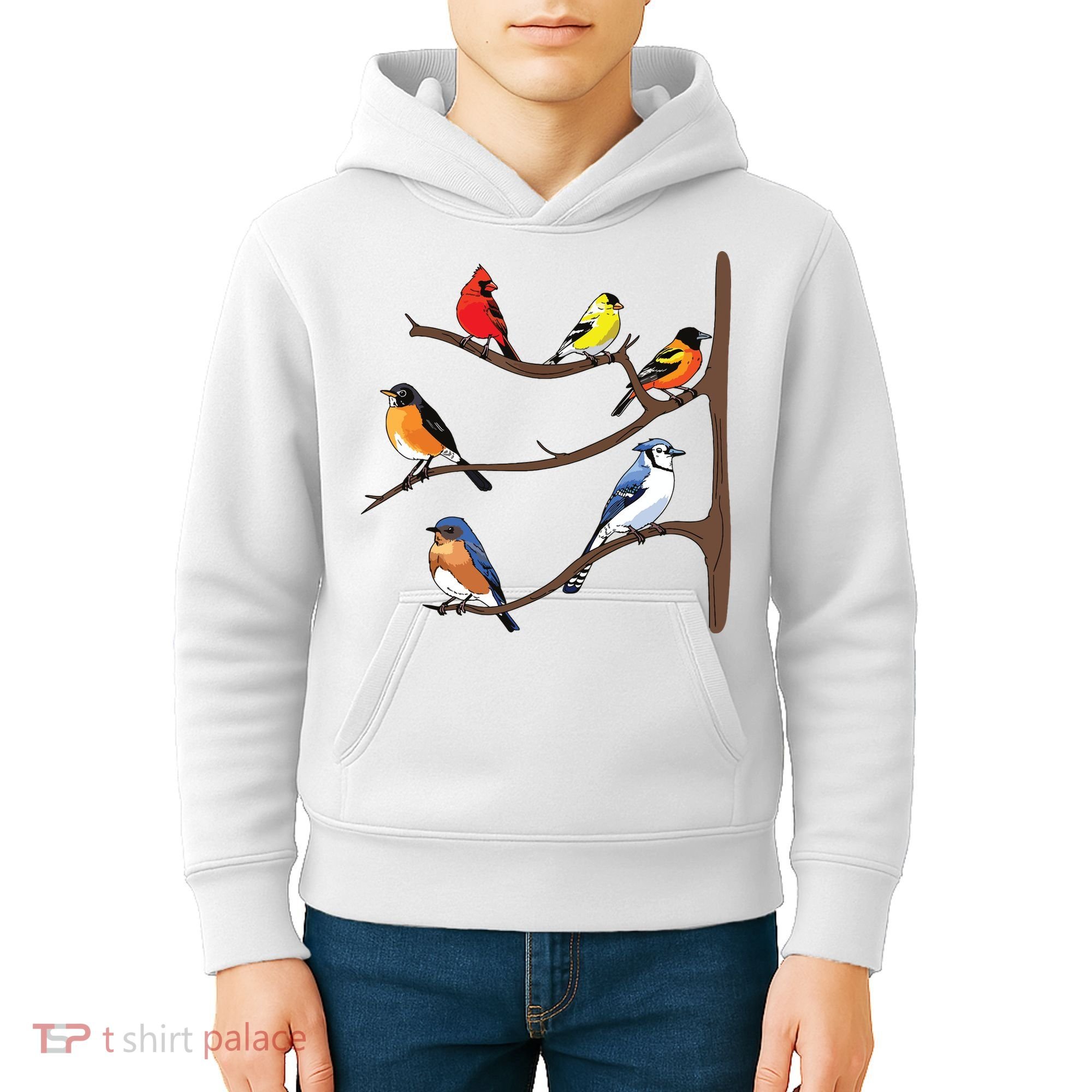 Birds On A Branch Birding Birdwatching Birder Bird Watcher Kids Hoodie