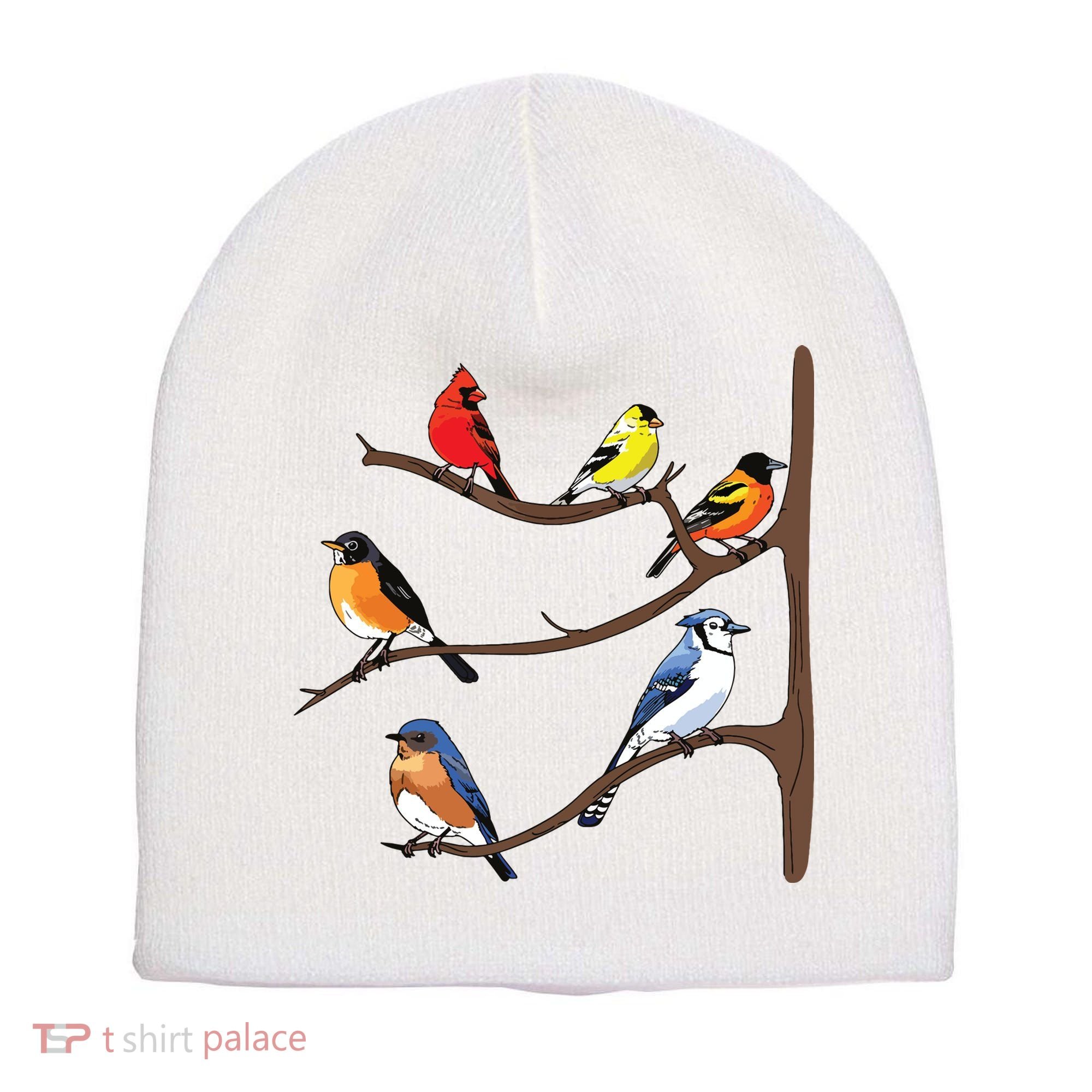 Birds On A Branch Birding Birdwatching Birder Bird Watcher Short Acrylic Beanie