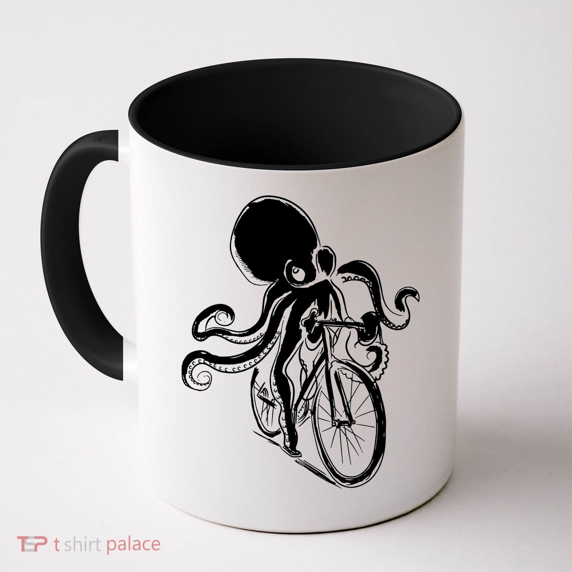 Bicycle Octopus Art Cyclist Coffee Mug