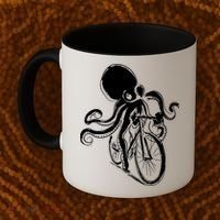 Bicycle Octopus Art Cyclist Coffee Mug thumb 2