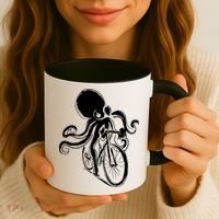 Bicycle Octopus Art Cyclist Coffee Mug thumb 3