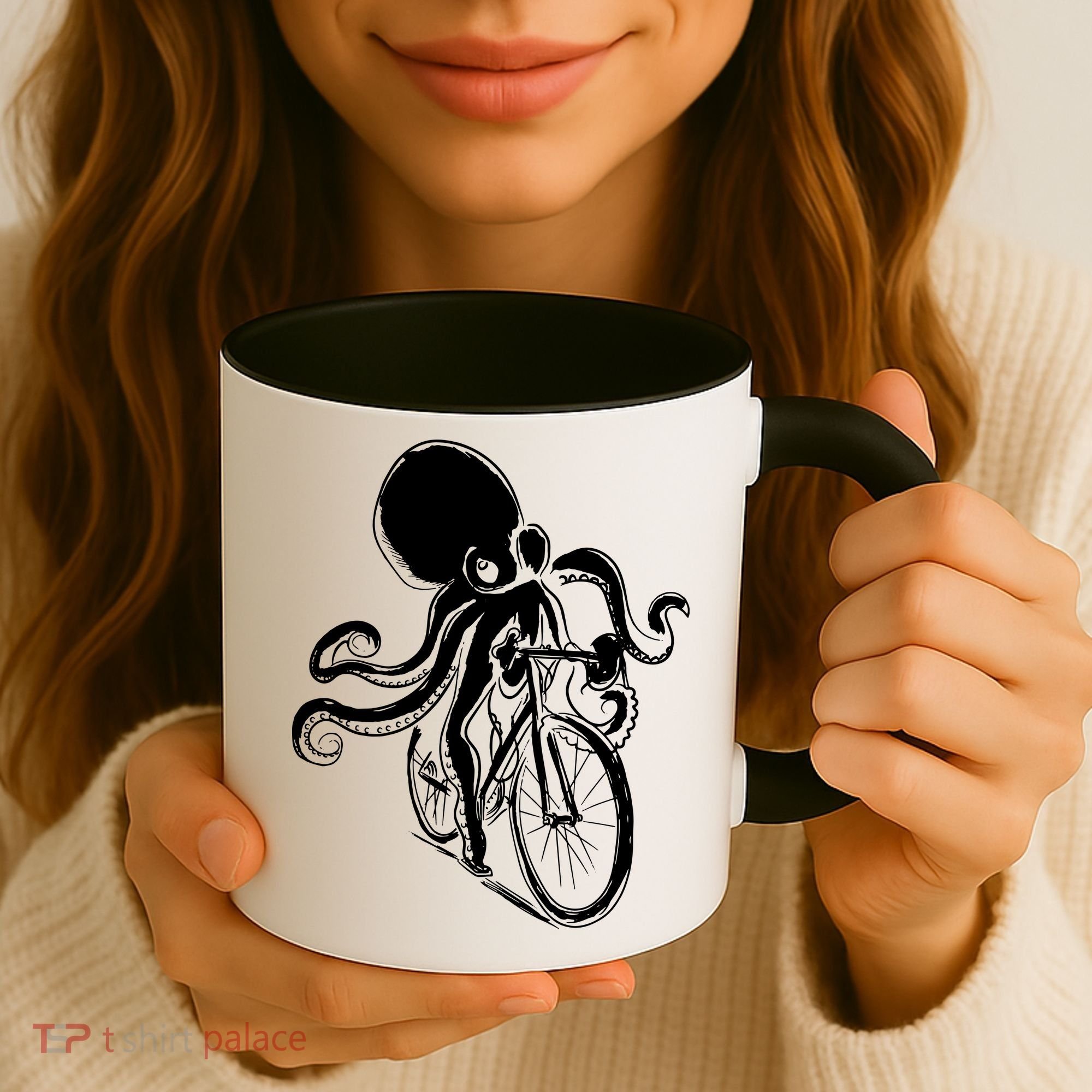 Bicycle Octopus Art Cyclist Coffee Mug