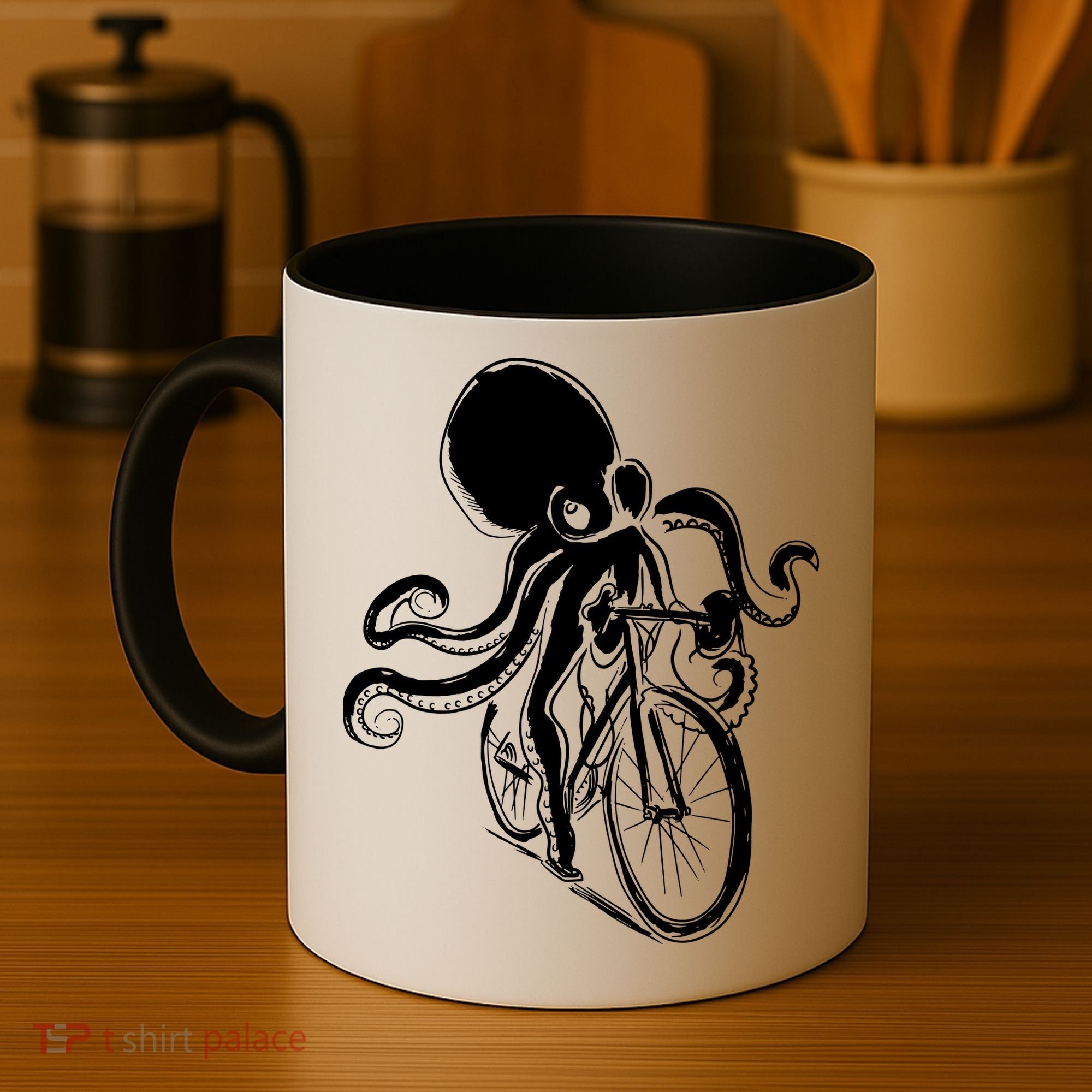 Bicycle Octopus Art Cyclist Coffee Mug