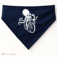 Bicycle Octopus Art Cyclist USA-Made Doggie Bandana thumb 0