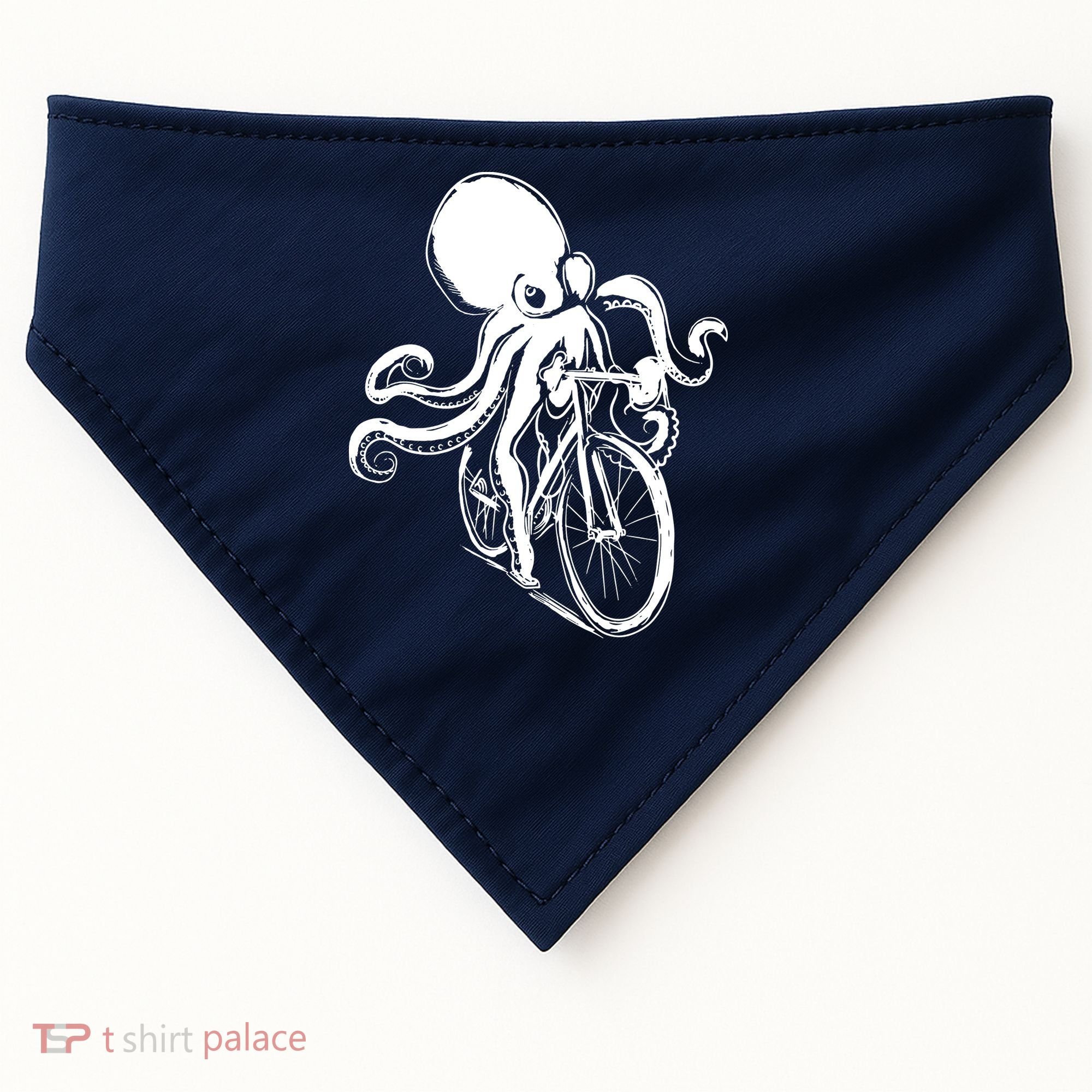 Bicycle Octopus Art Cyclist USA-Made Doggie Bandana