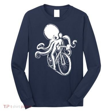 Bicycle Octopus Art Cyclist Long Sleeve Shirt