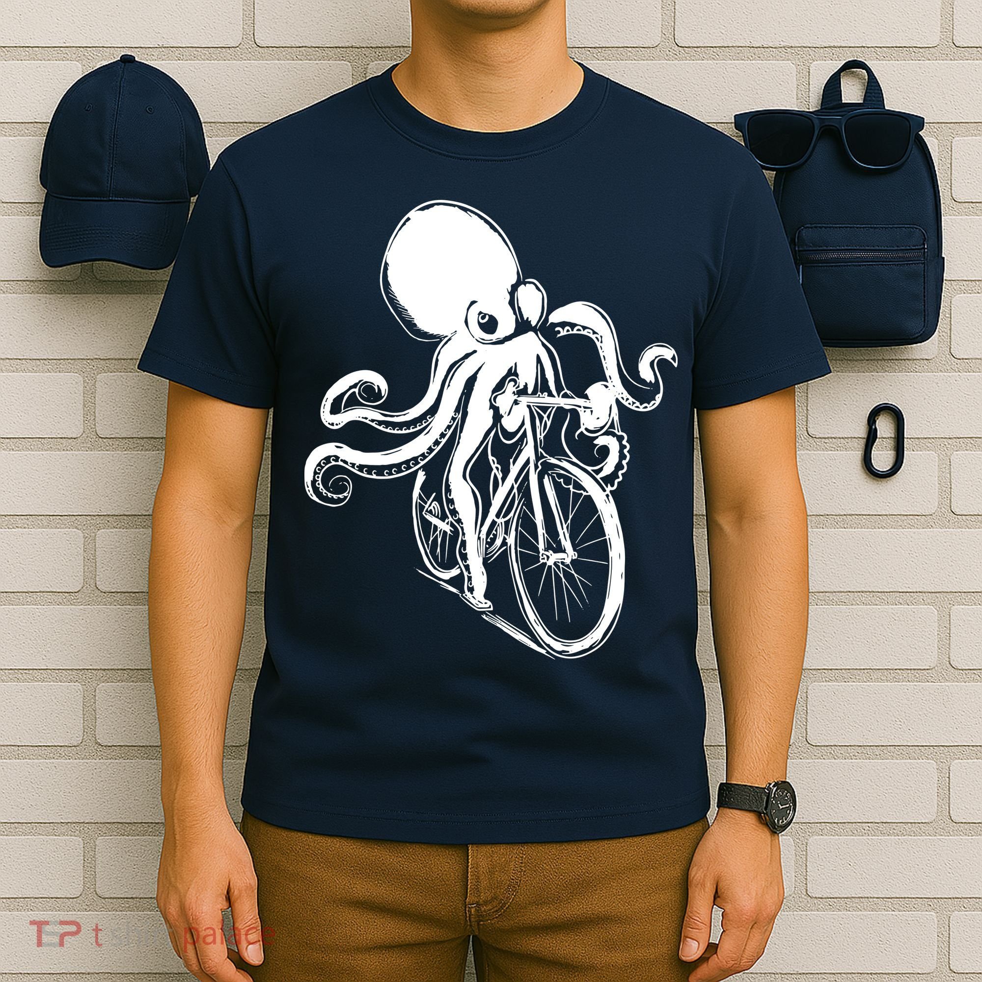 Bicycle Octopus Art Cyclist T-Shirt