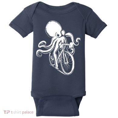 Bicycle Octopus Art Cyclist Baby Bodysuit
