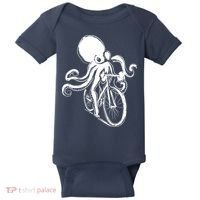 Bicycle Octopus Art Cyclist Baby Bodysuit thumb 0