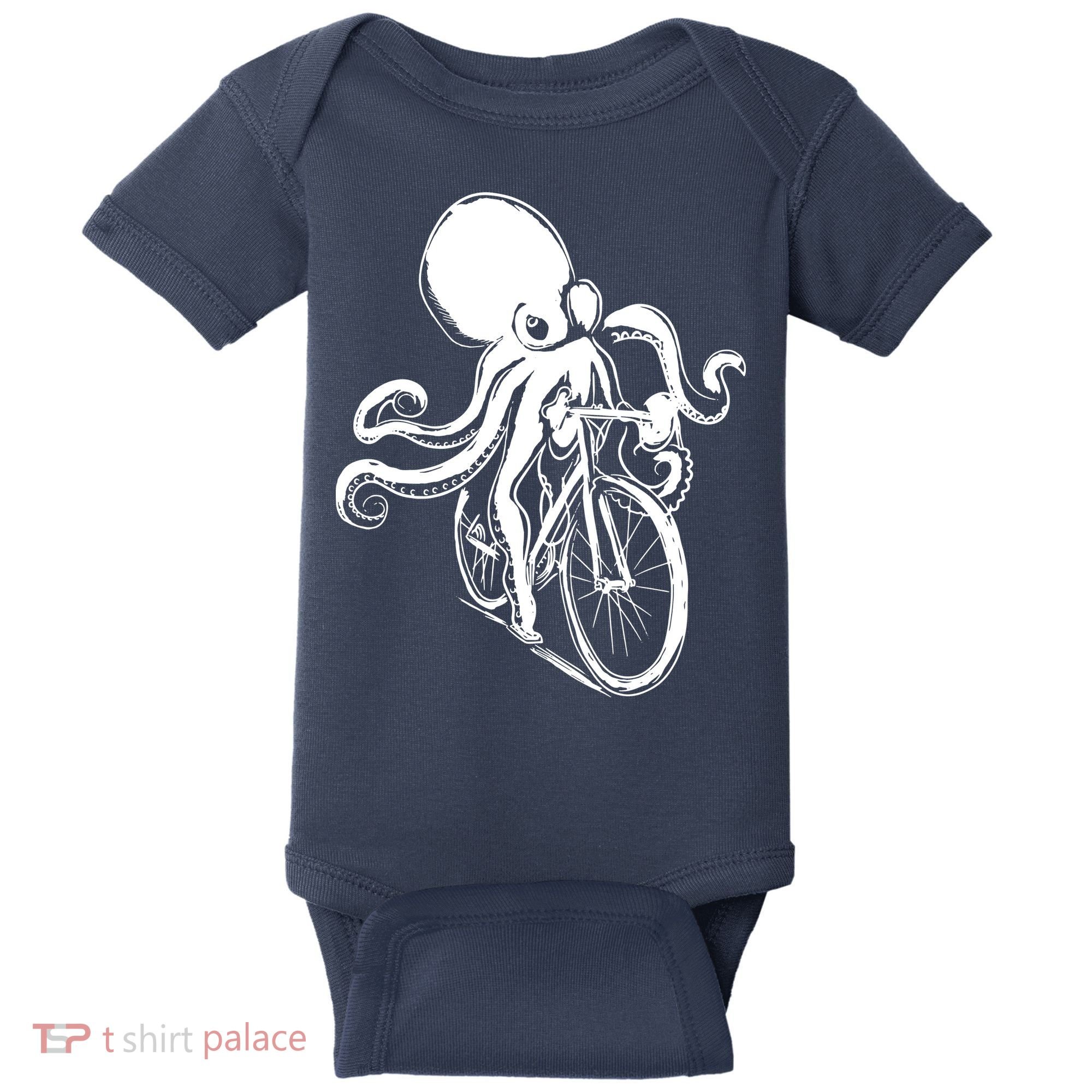 Bicycle Octopus Art Cyclist Baby Bodysuit
