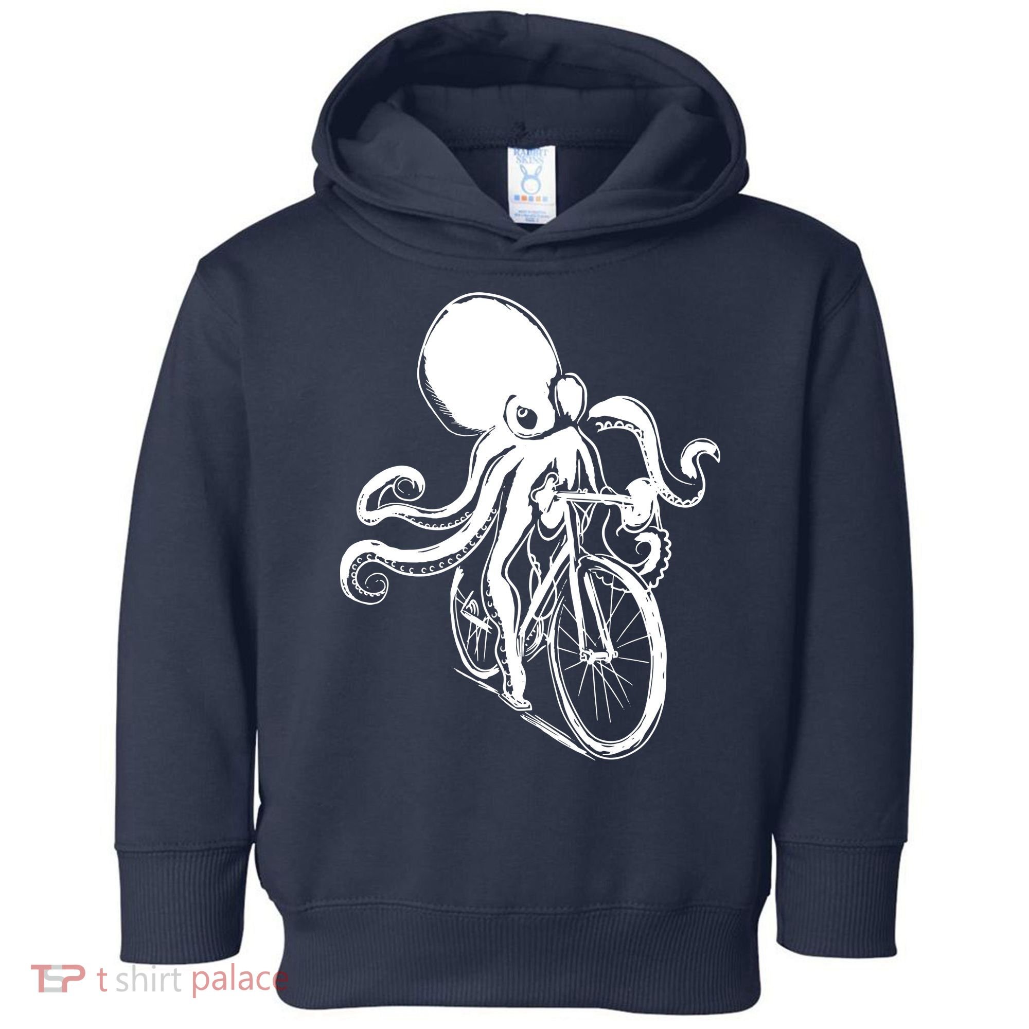 Bicycle Octopus Art Cyclist Toddler Hoodie