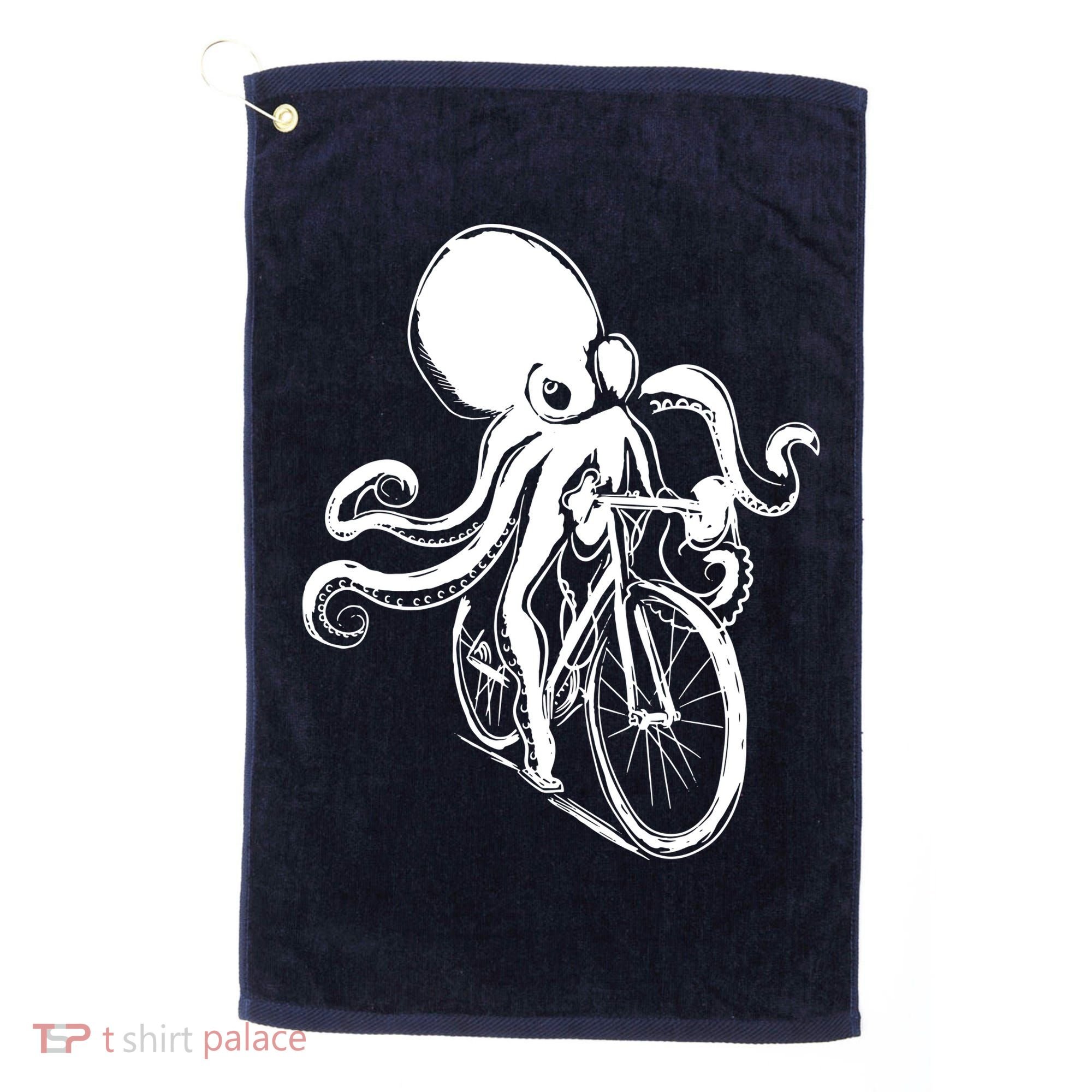 Bicycle Octopus Art Cyclist Golf Towel