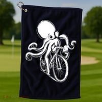 Bicycle Octopus Art Cyclist Golf Towel thumb 1
