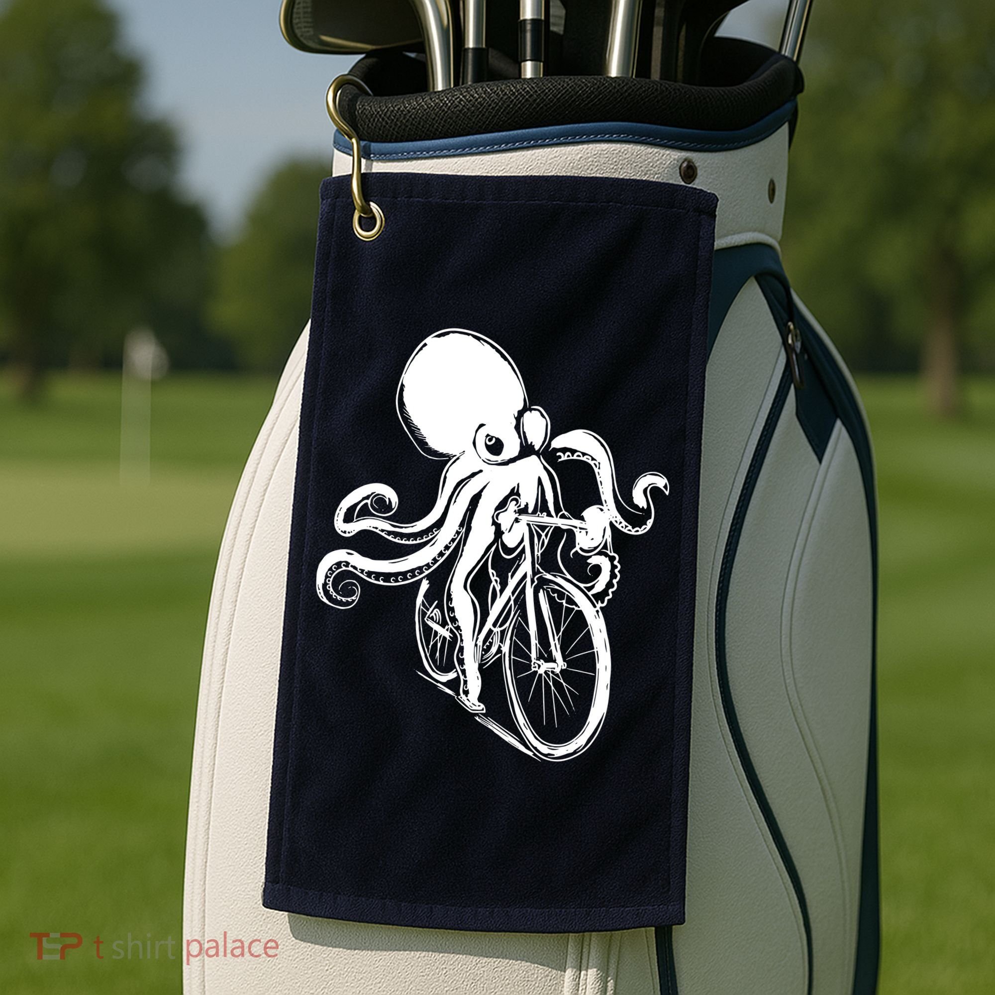 Bicycle Octopus Art Cyclist Golf Towel