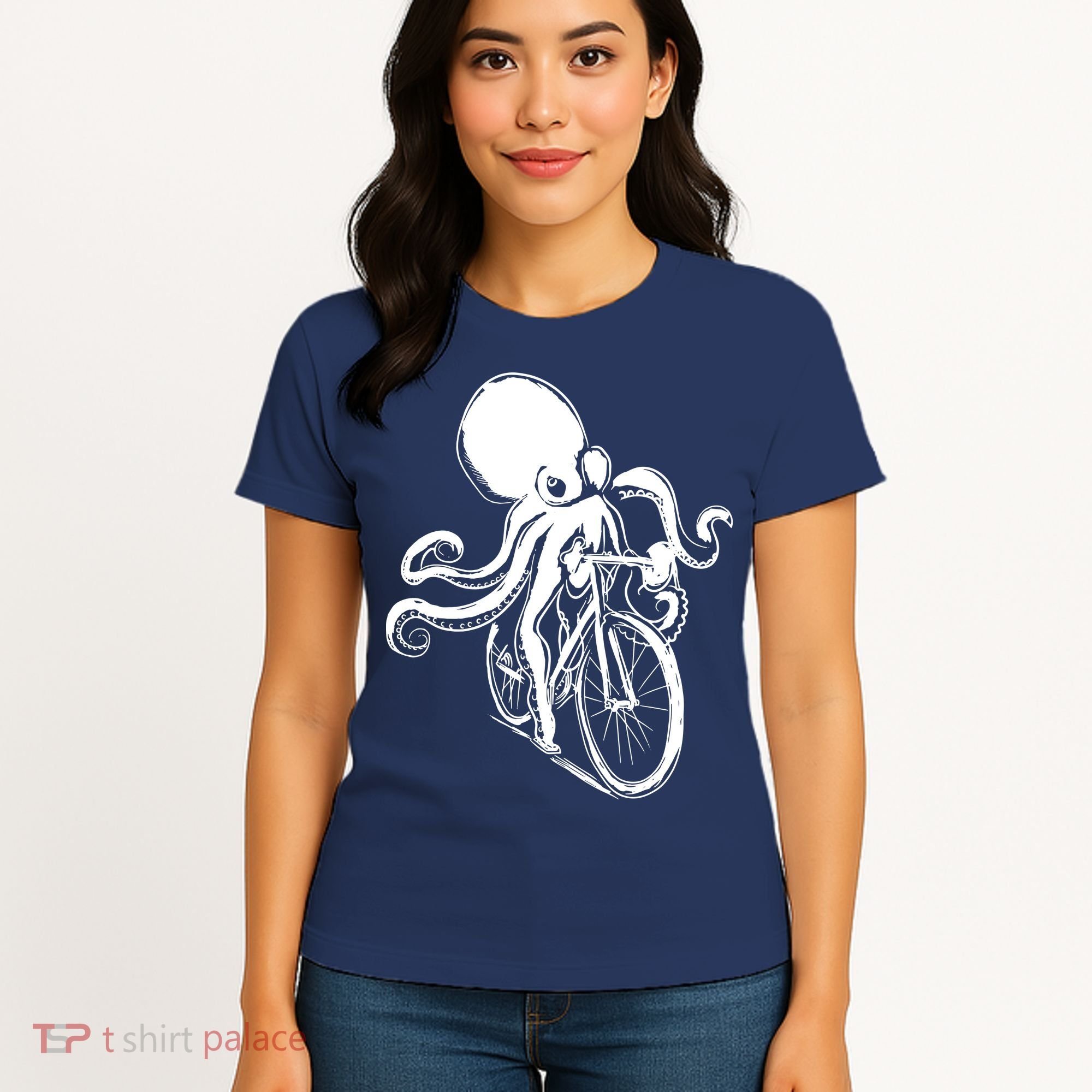 Bicycle Octopus Art Cyclist Women's T-Shirt