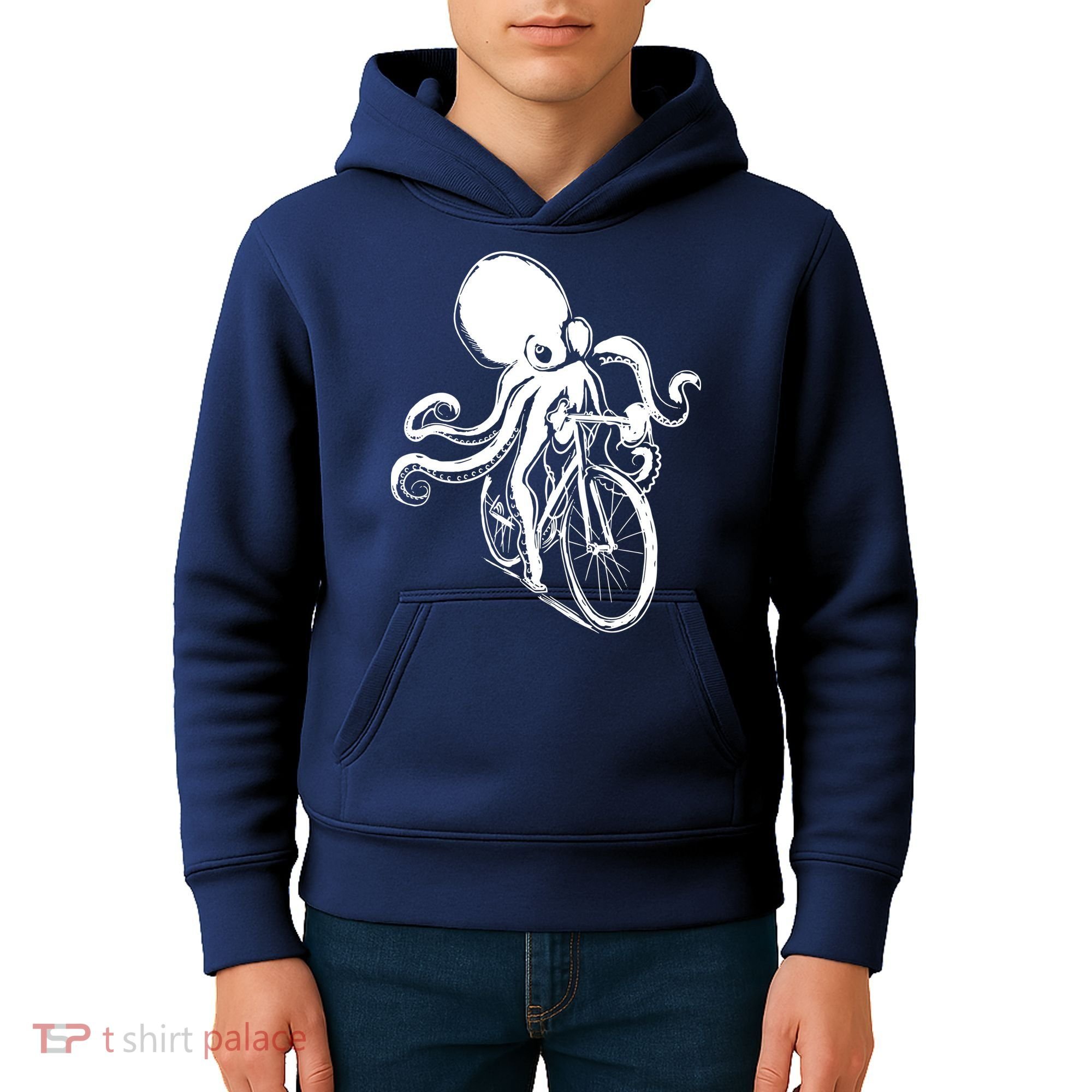 Bicycle Octopus Art Cyclist Kids Hoodie