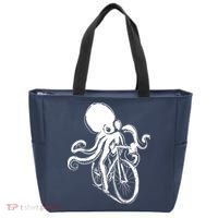 Bicycle Octopus Art Cyclist Tote Bag thumb 0