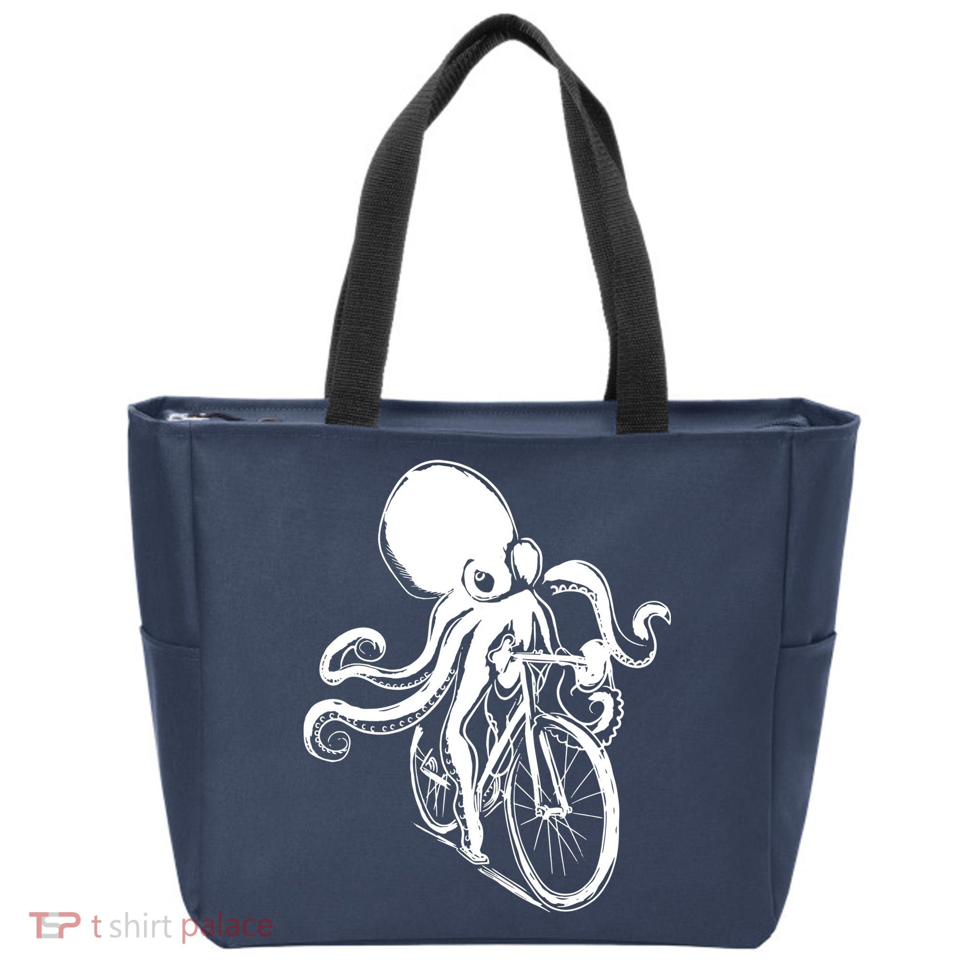 Bicycle Octopus Art Cyclist Tote Bag
