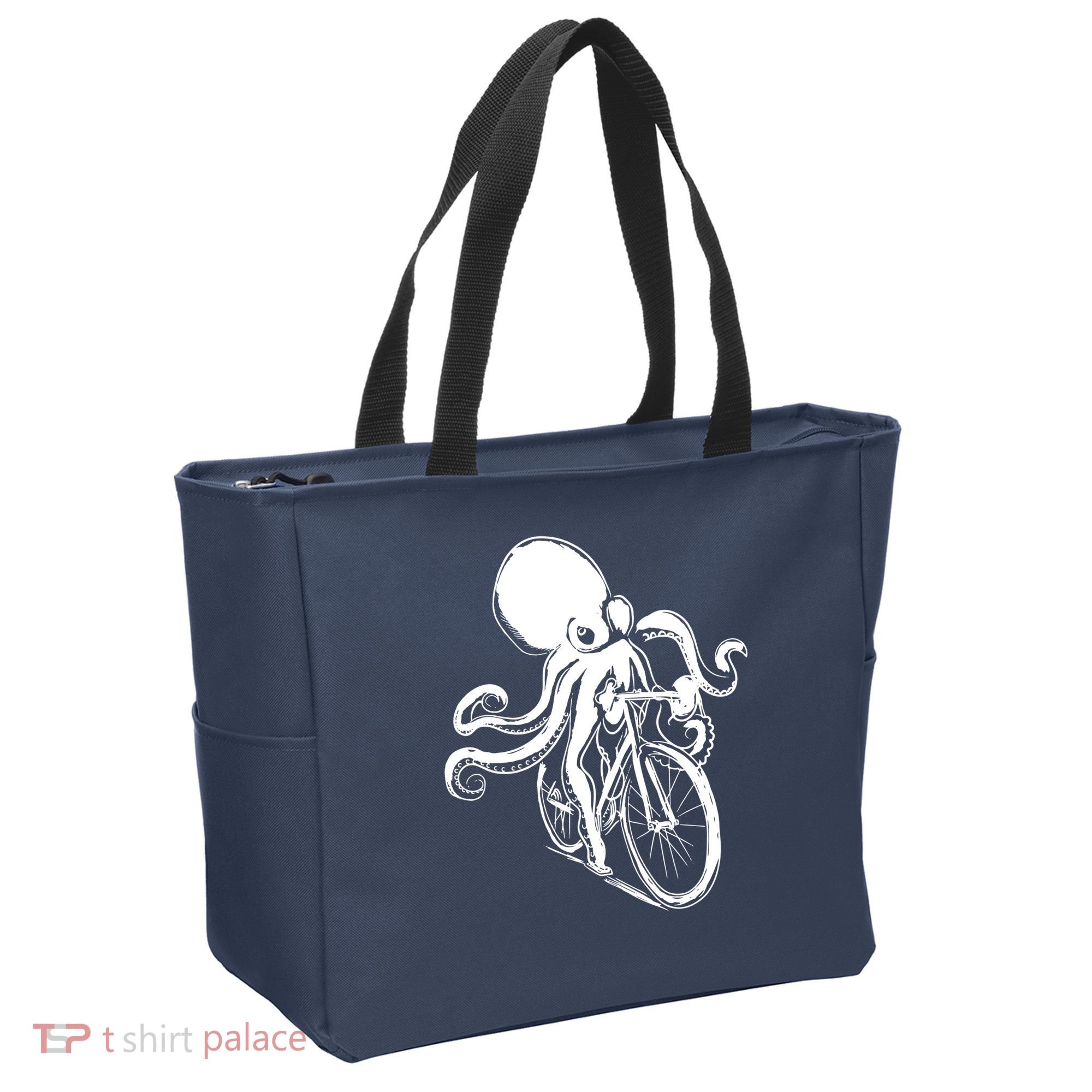 Bicycle Octopus Art Cyclist Tote Bag