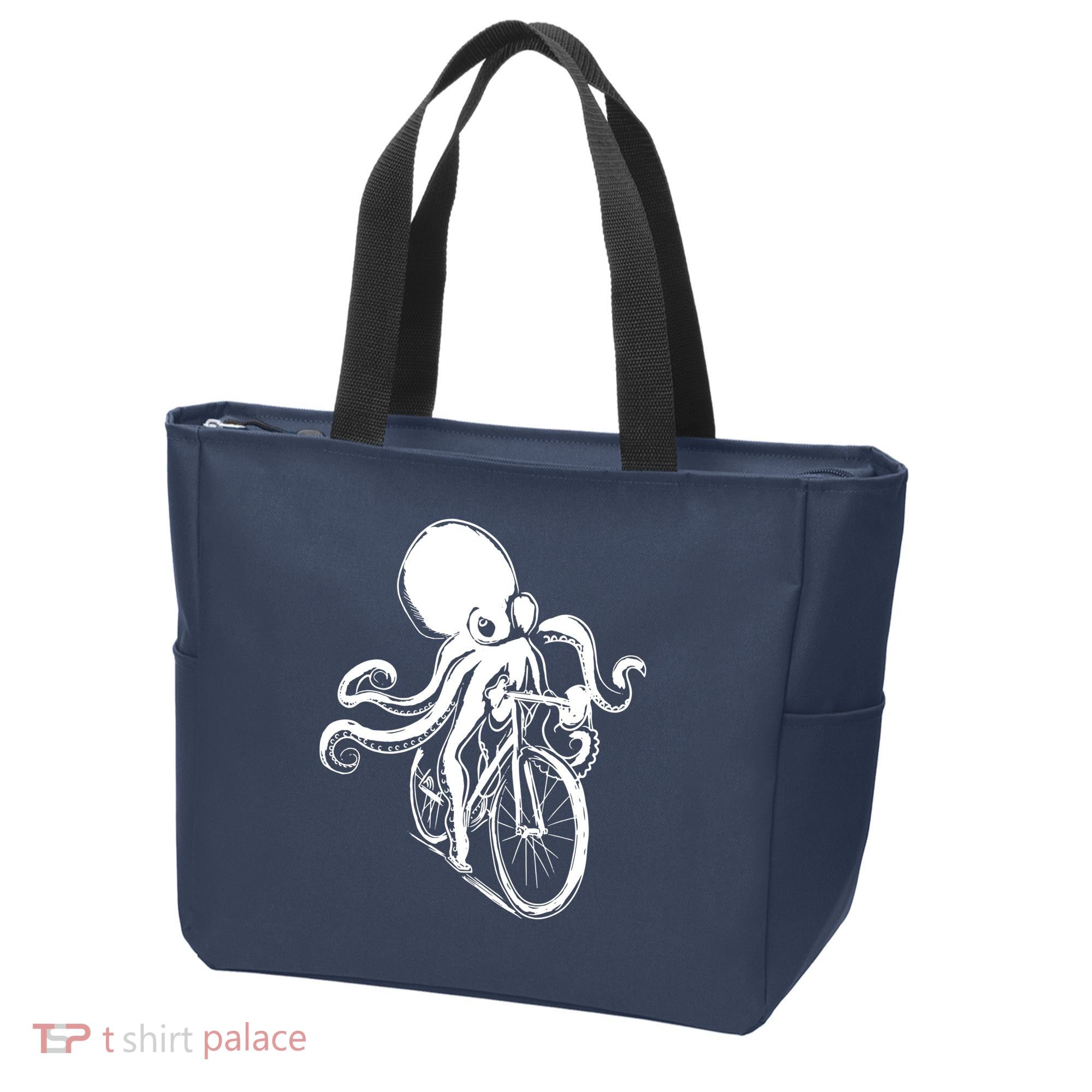 Bicycle Octopus Art Cyclist Tote Bag
