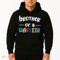 Brother Of A Warrior Autism Awareness Hoodie thumb 2