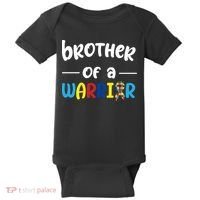 Brother Of A Warrior Autism Awareness Baby Bodysuit thumb 0