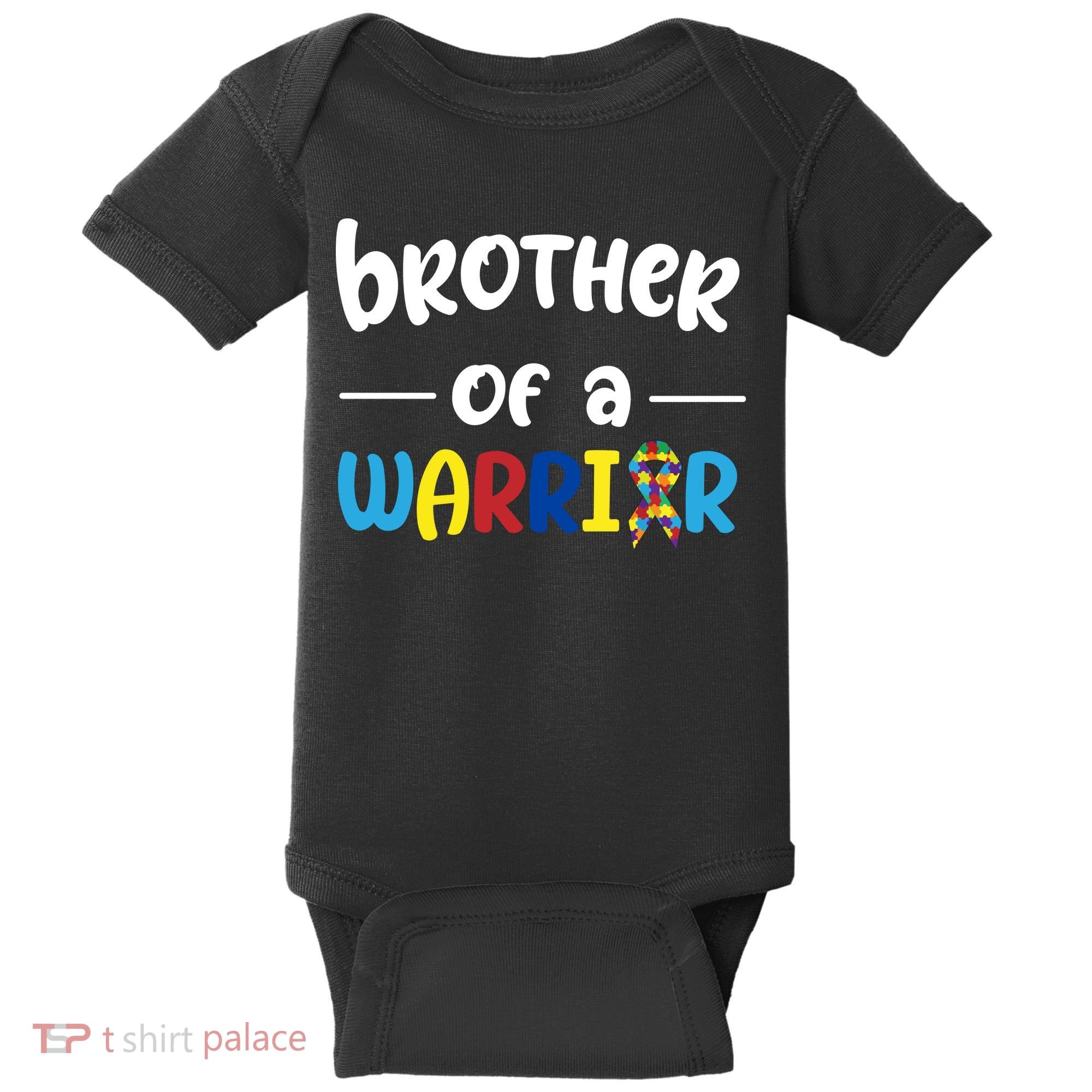 Brother Of A Warrior Autism Awareness Baby Bodysuit
