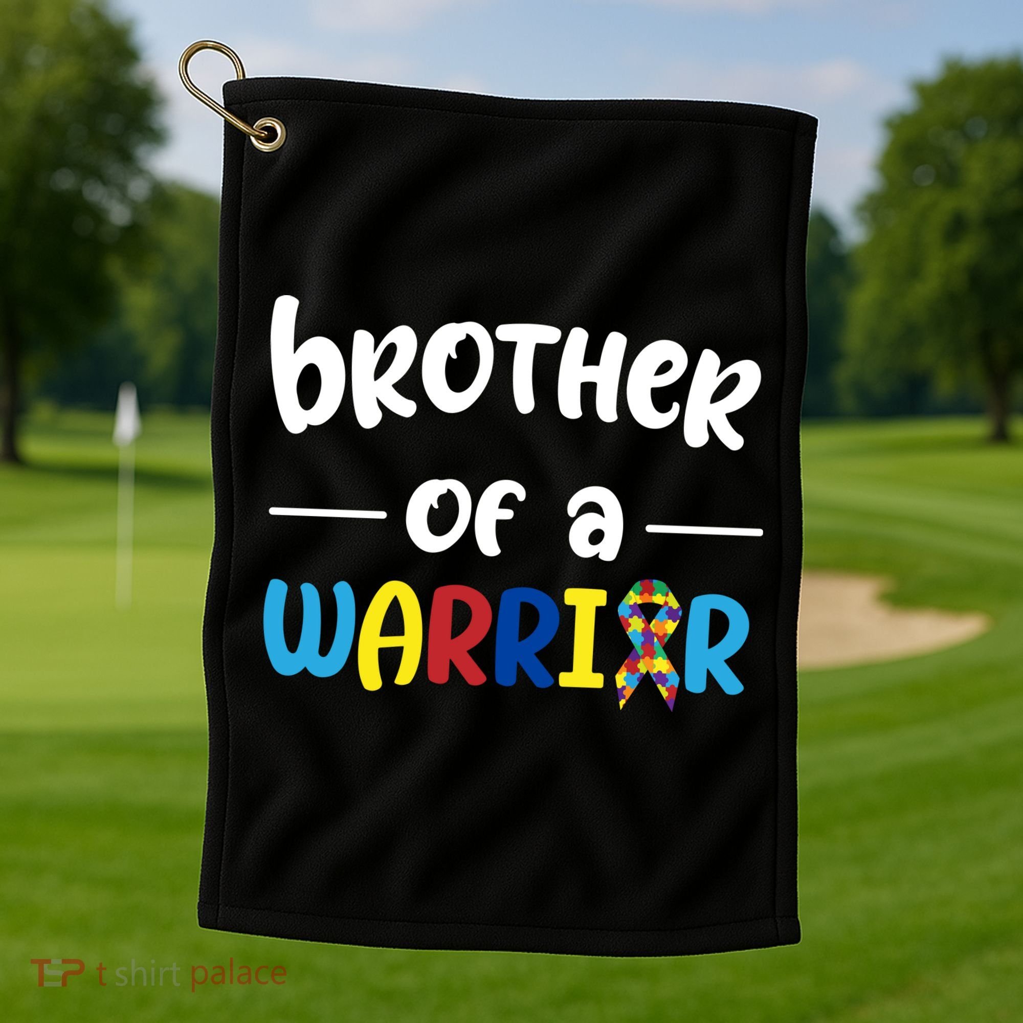 Brother Of A Warrior Autism Awareness Golf Towel