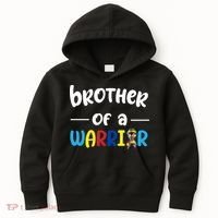Brother Of A Warrior Autism Awareness Kids Hoodie thumb 0