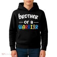 Brother Of A Warrior Autism Awareness Kids Hoodie thumb 4