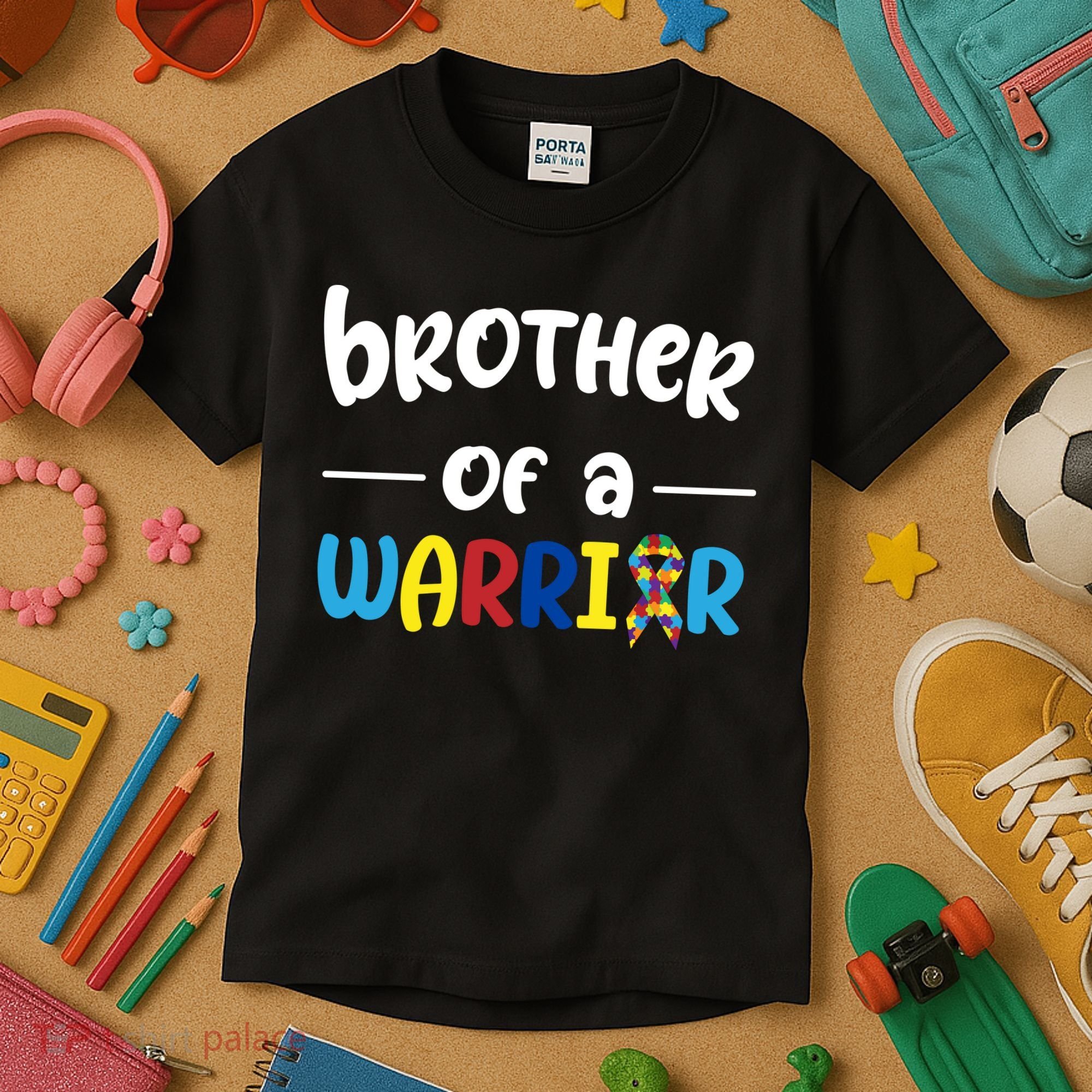 Brother Of A Warrior Autism Awareness Kids T-Shirt
