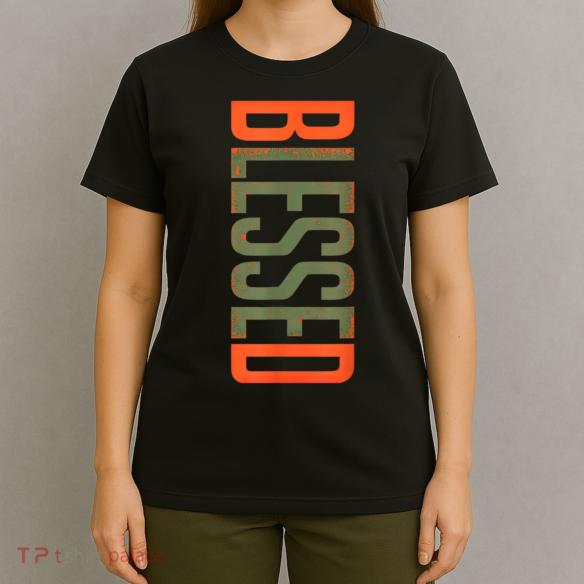 Blessed Olive Army Solar Orange Color Match T-Shirt