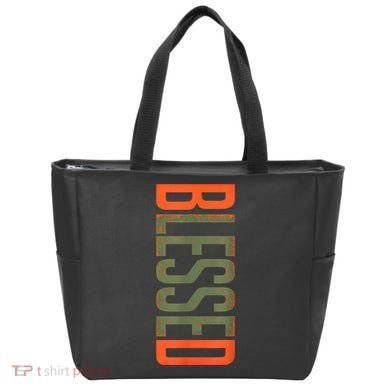 Blessed Olive Army Solar Orange Color Match Tote Bag
