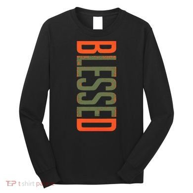 Blessed Olive Army Solar Orange Color Match Long Sleeve Shirt
