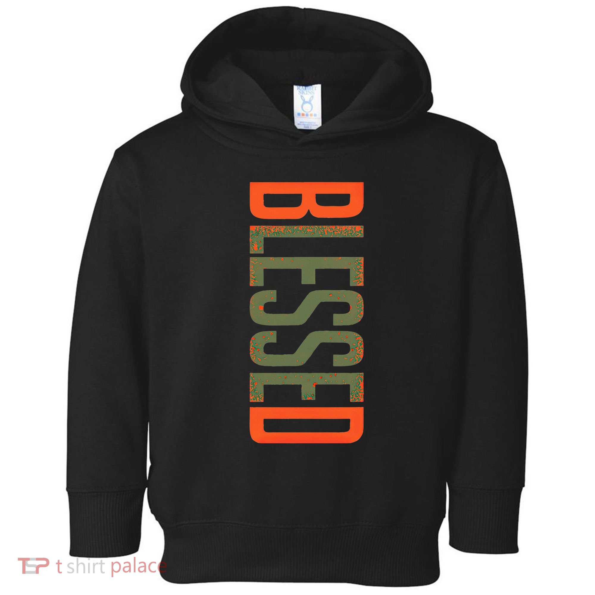 Blessed Olive Army Solar Orange Color Match Toddler Hoodie