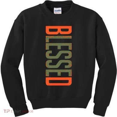 Blessed Olive Army Solar Orange Color Match Kids Sweatshirt