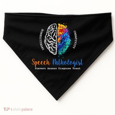 Brain Of A Speech Pathologist Speech Language Therapy USA-Made Doggie Bandana