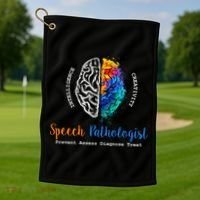 Brain Of A Speech Pathologist Speech Language Therapy Golf Towel thumb 1
