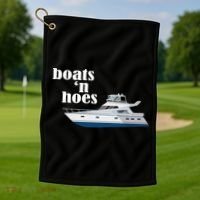 Boats N Hoes Funny Boating Golf Towel thumb 1