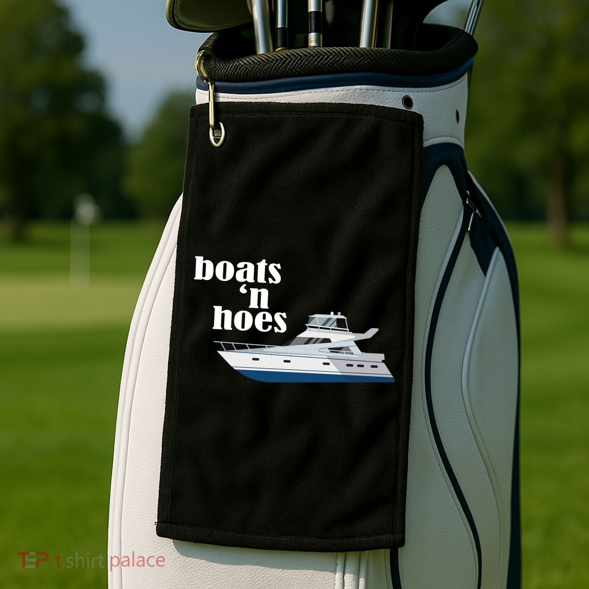 Boats N Hoes Funny Boating Golf Towel