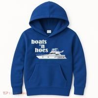 Boats N Hoes Funny Boating Kids Hoodie thumb 0