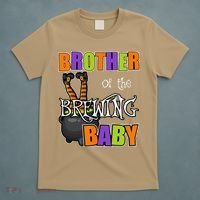 Brother Of Brewing Baby Halloween Theme Baby Shower Spooky T-Shirt thumb 5