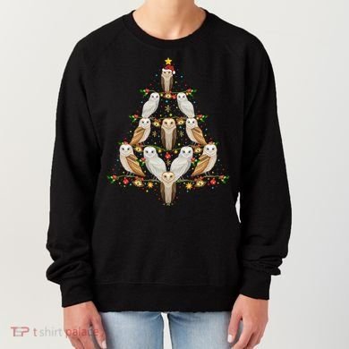 Barn Owl Bird Christmas Tree Gift Funny Christmas Barn Owl Gift Women's Sweatshirt