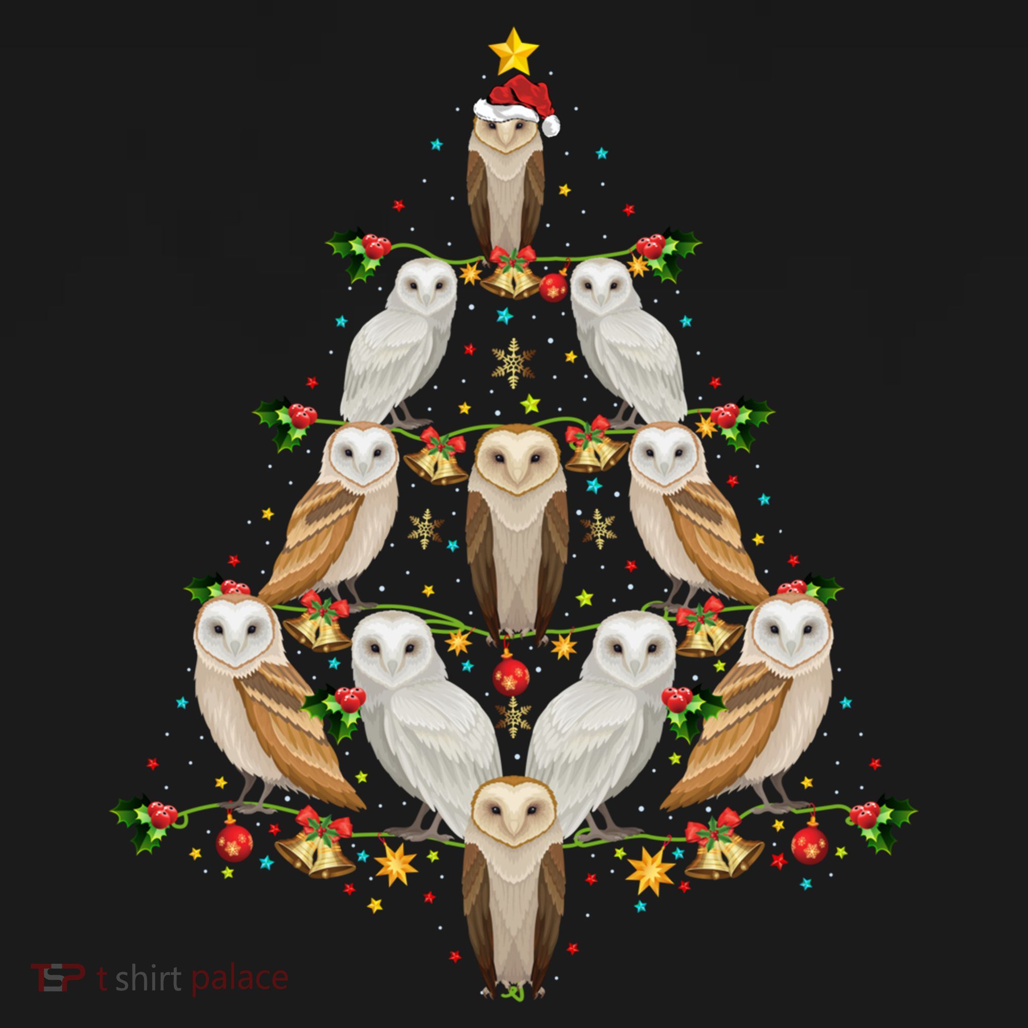 Barn Owl Bird Christmas Tree Gift Funny Christmas Barn Owl Gift Doggie Tank